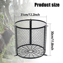 JXLXYY Deer Feeder Varmint Guard metal cage clearly blocks wildlife access.