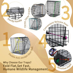 JY CLASSIC humane live-trap closeup highlights durable construction for outdoor use.