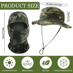 KABAKE camo boonie hat foldable wide brim for sun protection outdoors.