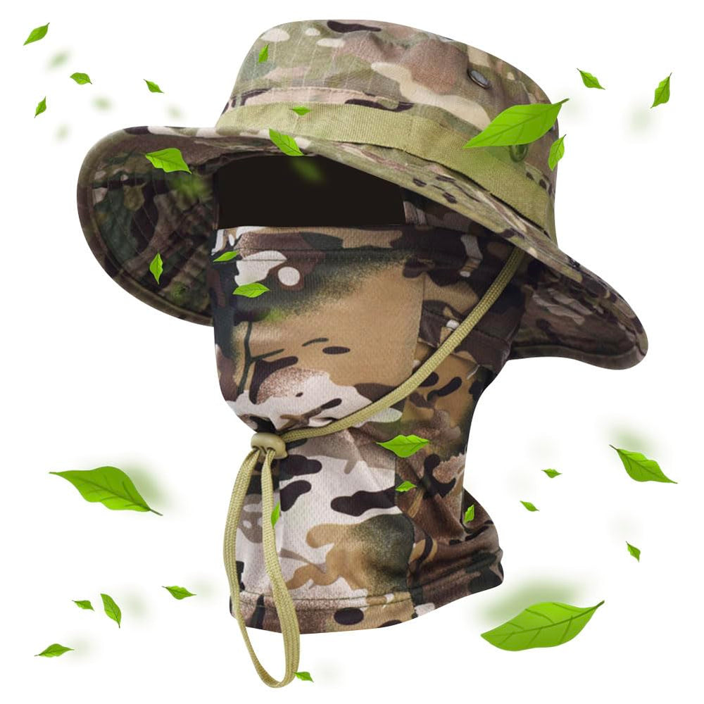 KABAKE cooling balaclava hat set front view showing full coverage and camo pattern.