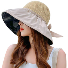 KABAKE women's wide brim sun hat with UV protection for beach days.