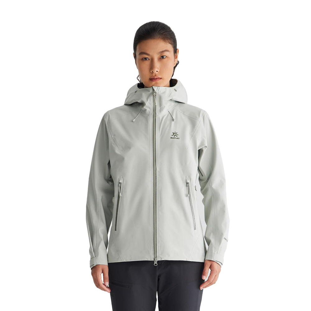 KAILAS women's hiking jacket front view showing lightweight waterproof shell for outdoor protection