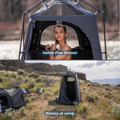 Kakadu Outback Shower Tent with LED light provides reliable illumination