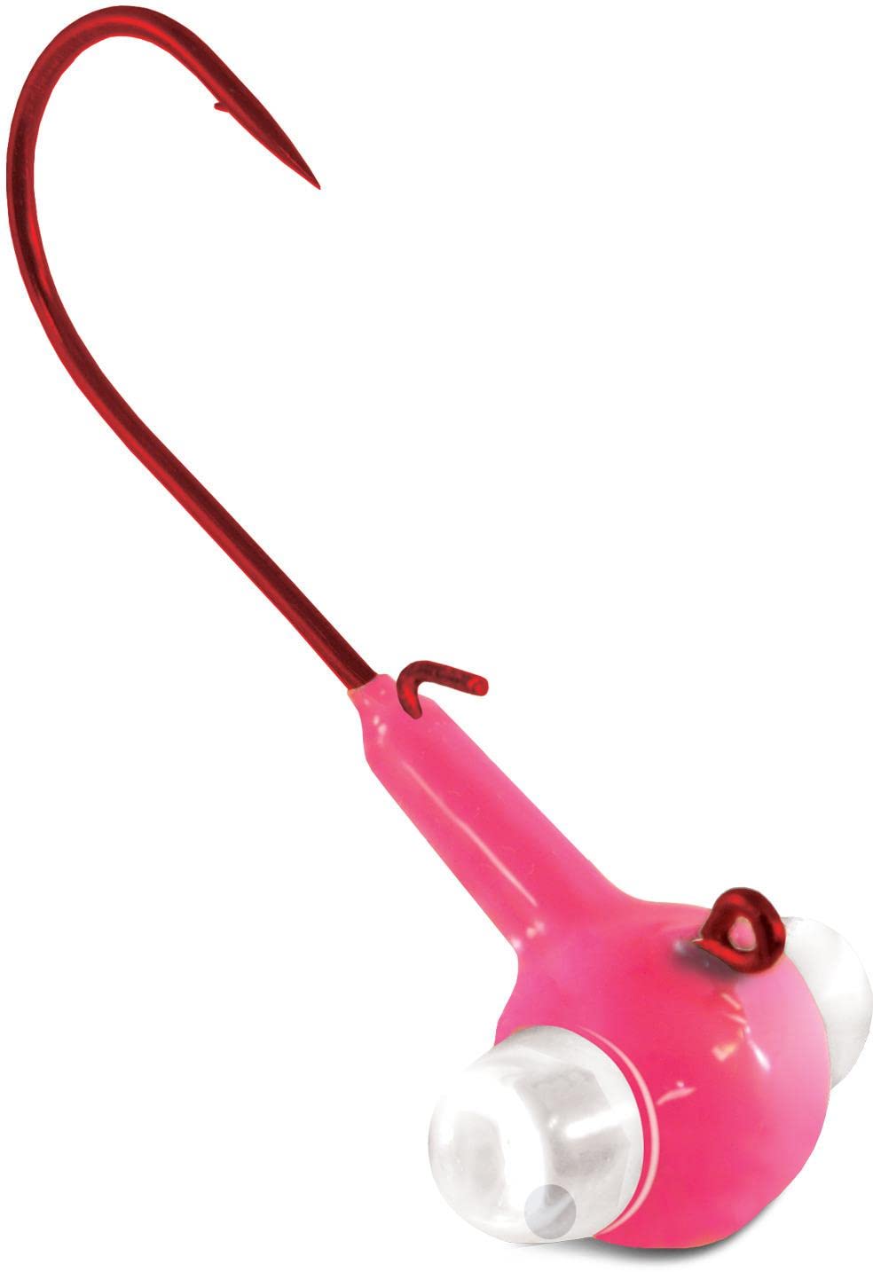 Kalin Rattlin Google Eye Jig pink glistening eye reflects light to attract bites.