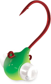 Kalin's Rattlin Google Eye Live Bait Jig in chartreuse green boosts visibility for bites