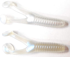 Kalins Crappie Scrub Triple Threat Albino Shad on a jig for enticing panfish.