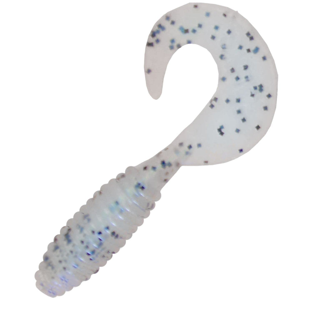 Kalin's Lunker Grub, Blue Pearl/Salt & Pepper, for ultra-slow action on freshwater fish.
