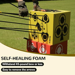 Kalkal Archery Target self-healing-foam supports quick reuse after impacts.