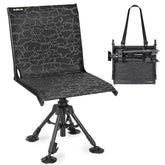 Kalkal hunting chair 360 swivel seat provides silent rotation on rugged terrain.