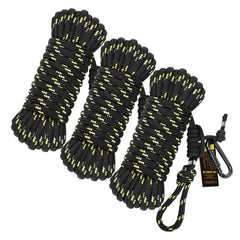 Kalkal tree-stand-rope close-up shows 12mm polyester strength up to 300 lbs.