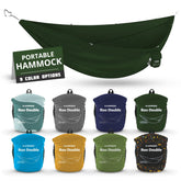 KAMMOK Roo Double hammock setup view shows quick hang for campsite comfort