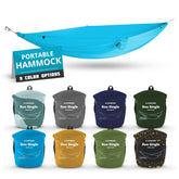 Kammok Roo Single hammock packed in roll-top sack for travel readiness.