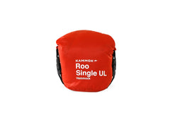 KAMMOK Roo Single Ultralight Hammock in ember orange packed for travel