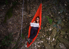 KAMMOK Roo Single Ultralight Hammock setup with toggles for quick suspension