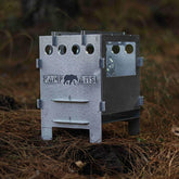 Kamp Ayısı multi fuel stove folding for easy transport and storage.