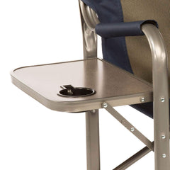 Kamp-Rite Director's Chair blue folded for compact storage and portability