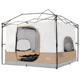 KAMPKEEPER camping inner tent setup shows easy 10x10 conversion