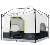 KAMPKEEPER camping inner tent setup demonstrates quick tool-free canopy attachment