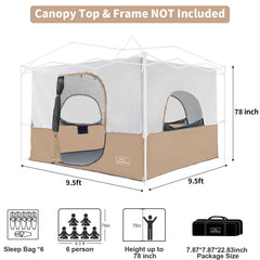 KAMPKEEPER camping inner tent door and windows closeup highlights air flow and comfort