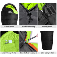 KAMPKEEPER Mummy sleeping bag interior pocket for small essentials.