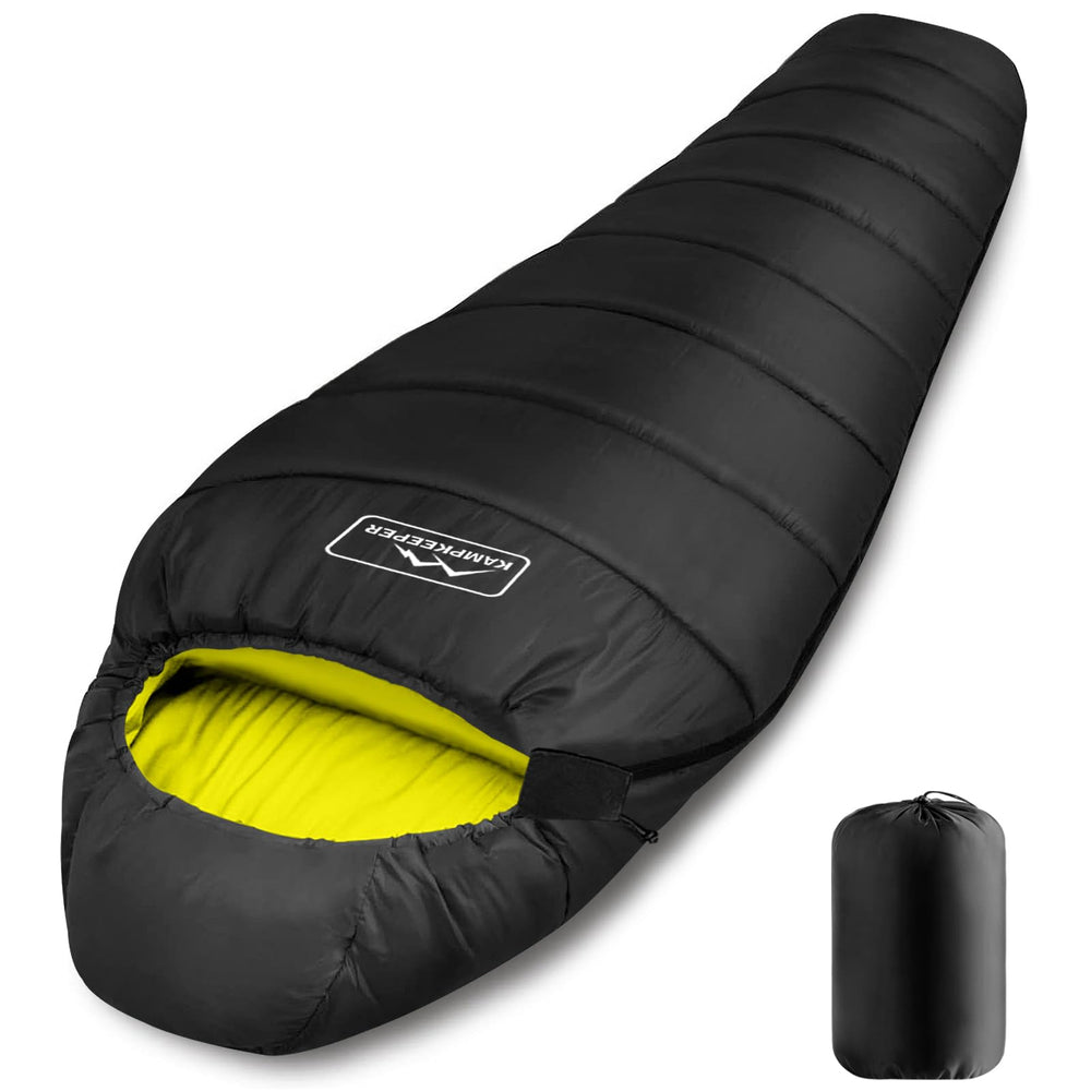 KAMPKEEPER mummy sleeping bag packaging bag shows portable travel-ready design
