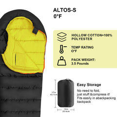 KAMPKEEPER Mummy sleeping bag two-way zip allows easy entry and exit
