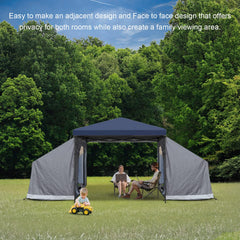 KAMPKEEPER Side Tent interior offers 35 sq ft for one air bed and sleeping bag.