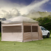 KampKeeper tailgate sidewall enables quick car-to-camping conversion for flexible use.