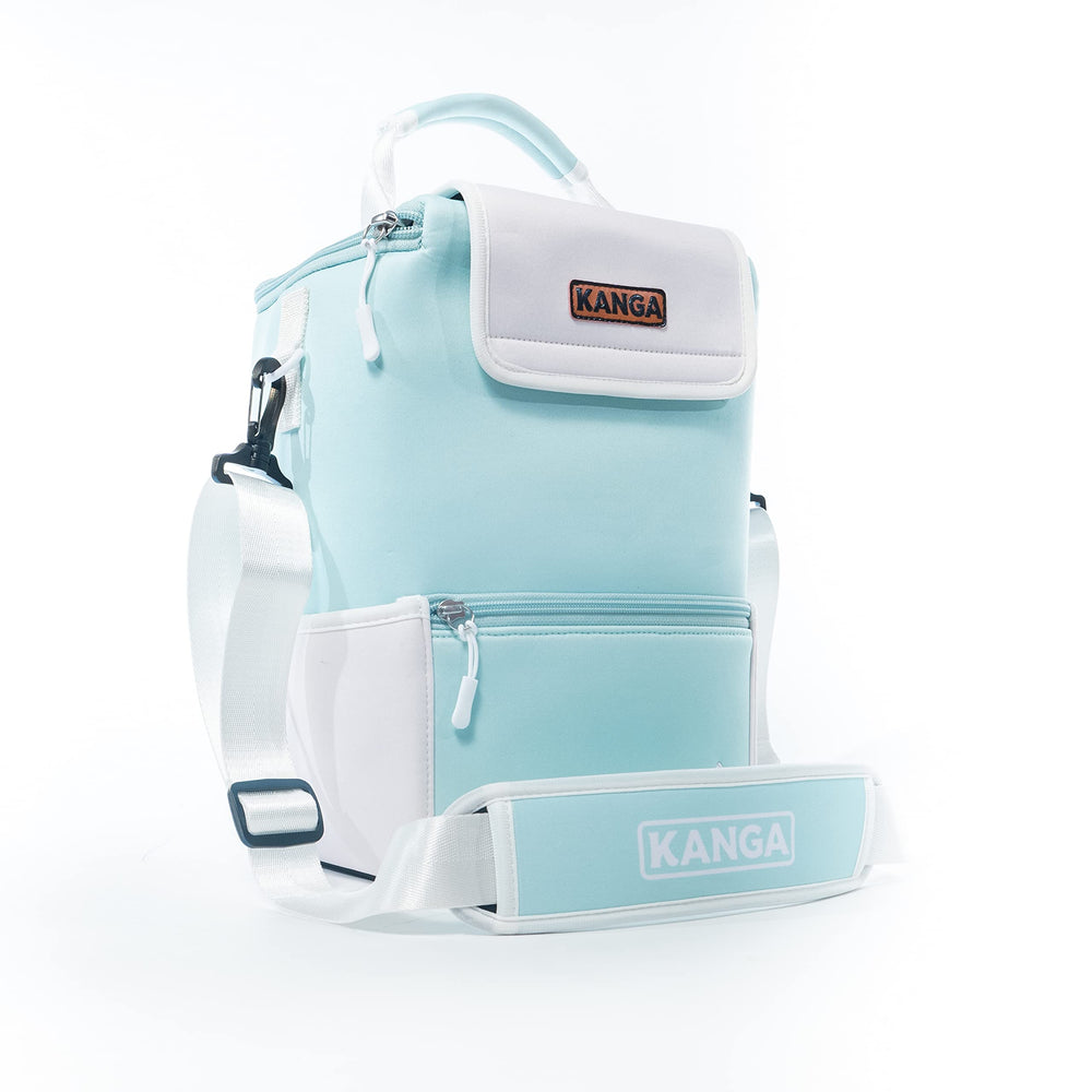 Kanga Breeze cooler bag front view shows portable neoprene design for on-the-go sipping.