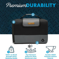 Kanga Kase Mate Midnight packed with a 24-pack shows versatile storage.