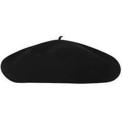 Kangol Anglobasque Beret Black XL front view highlights classic silhouette.