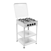 KannBeki four-burner gas stove outdoors for camping and cooking efficiency.
