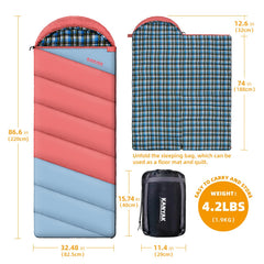 Kanyak sleeping bag cotton flannel lining offers cozy comfort