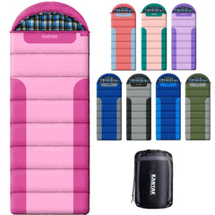 Kanyak sleeping bag T-shaped double pink demonstrates portable warmth for camping trips