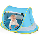Kapeazo Baby Beach Tent pop-up design enables quick setup for family trips.