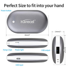 Karecel 2-pack in-use with gloves for portable warmth on the go