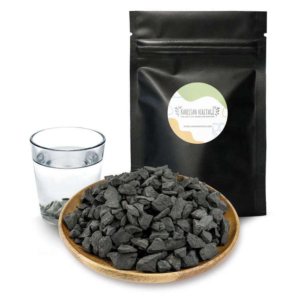 Karelian Heritage shungite stones raw pack 2 lb for natural water mineralization