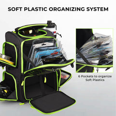 KastKing Bait Boss backpack side view highlighting rugged durability and weather resistance.