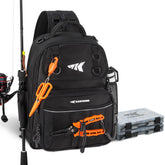 KastKing BaitSpace bag side view shows rugged sling for bank, wading, and boating.