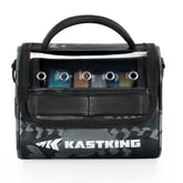 KastKing BaitSpace top view reveals organized spools for fast leader retrieval.
