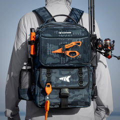 KastKing BaitSpace removable binder open, showing six sleeves for quick bait identification.