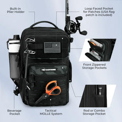 KastKing BlowBak rod holder in-use enabling hands-free fishing during treks.