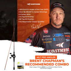 KastKing Brent Chapman rod and reel combo pre-spooled for instant fishing readiness.