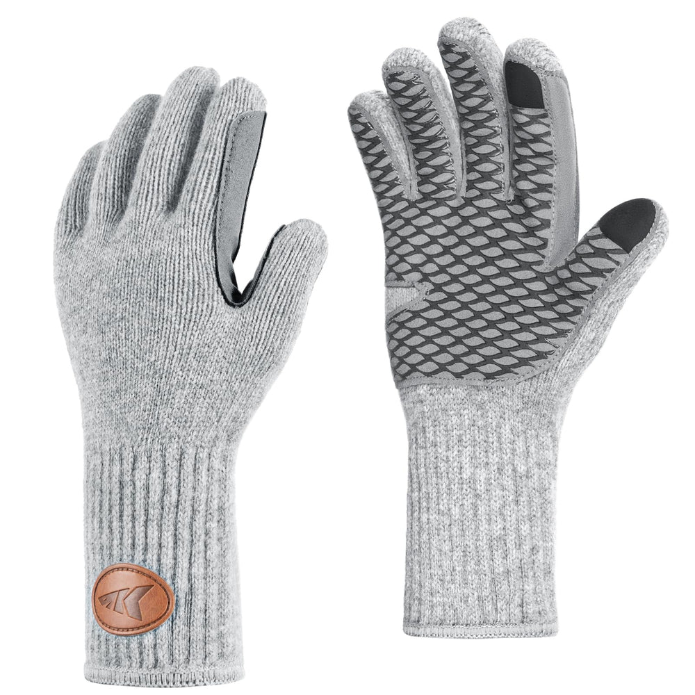 KastKing Bully Wooly Full Finger Gloves front view with extended cuff