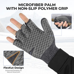 KastKing Bully Wooly Mittens feature extra-long cuffs to seal out wind and snow