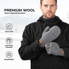 KastKing Bully Wooly Mittens non-slip palm ensures secure grip.