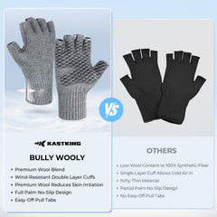 KastKing Bully Wooly glove palm features synthetic leather grip for secure handling
