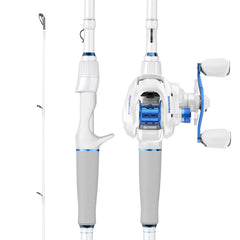 KastKing Centron Lite reel front view shows compact, balanced baitcasting setup for accurate casts