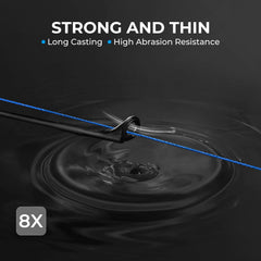 KastKing ColorShield 8X line in hand shows high knot strength.