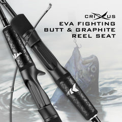 KastKing Crixus graphite blanks use IM6 for strength and sensitivity.